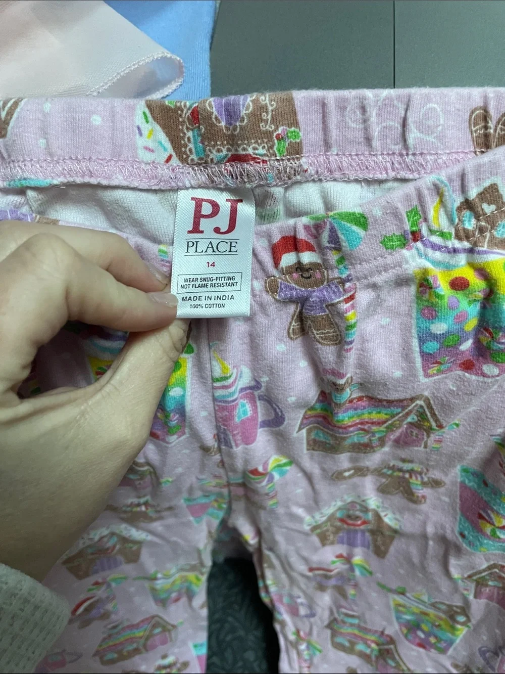 Kids Pink Gingerbread & Candy Print Pajama Set